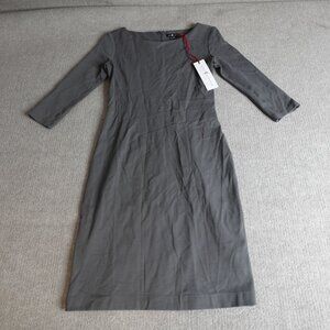 Nora Gardner Womens Dress 4 Gray Solid Pencil Lydia Made in USA NEW READ